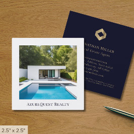 Benutzerdefiniertes Logo für moderne Fotos Quadratische Visitenkarte