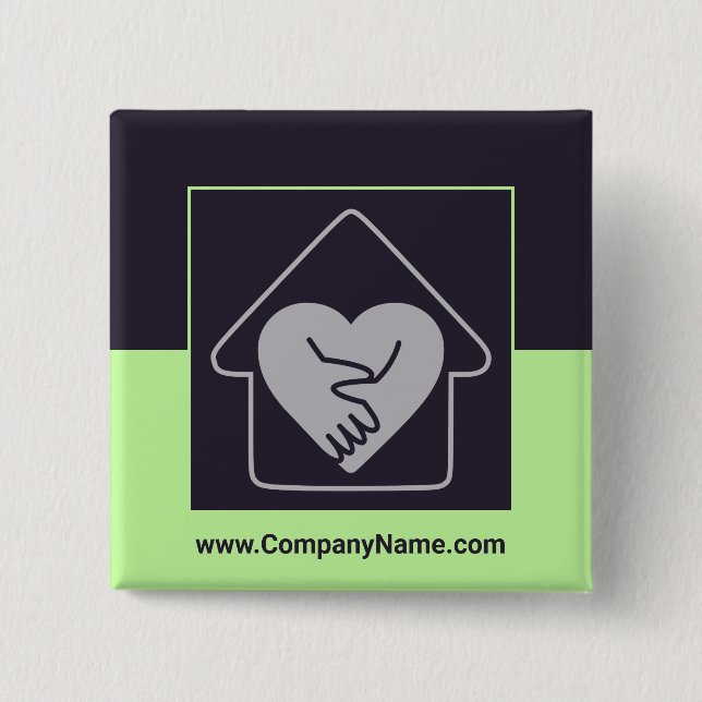 Benutzerdefiniertes Logo für Senior Care und benut Button (Vorderseite)