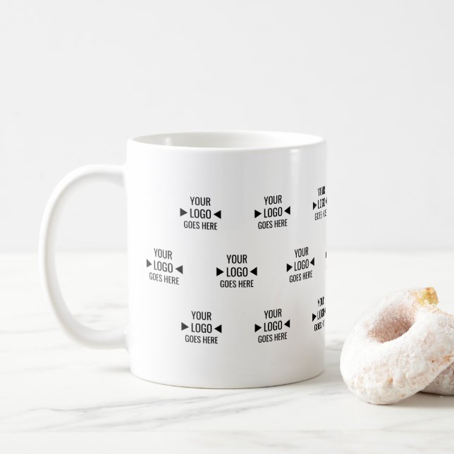Benutzerdefiniertes Logo für Unternehmen Kaffeetasse (Mit Donut)