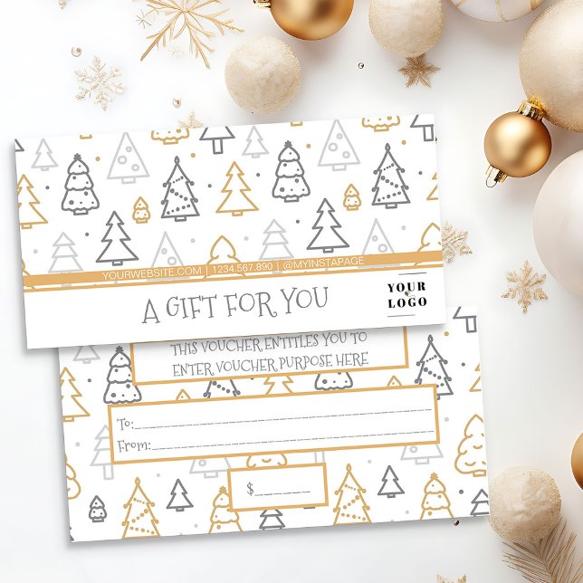 Benutzerdefiniertes Logo für Weihnachtsbaummuster (Logo branded christmas gift certificates by Busy Business Bee)