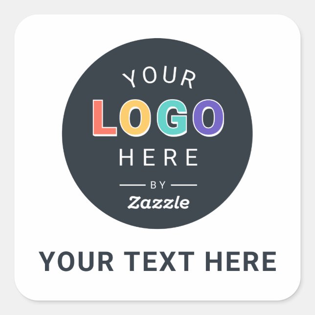 Benutzerdefiniertes Logo Geschäft Quadratischer Aufkleber (Vorderseite)