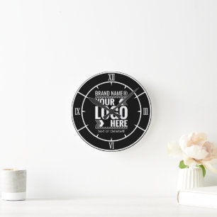Benutzerdefiniertes Logo, Geschäfts- oder Markenlo Runde Wanduhr