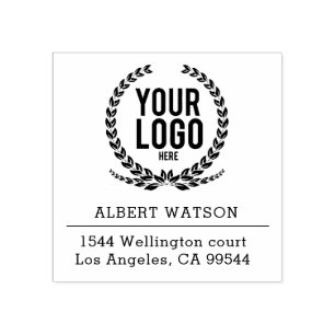 Benutzerdefiniertes Logo   Geschäftsadresse Gummistempel