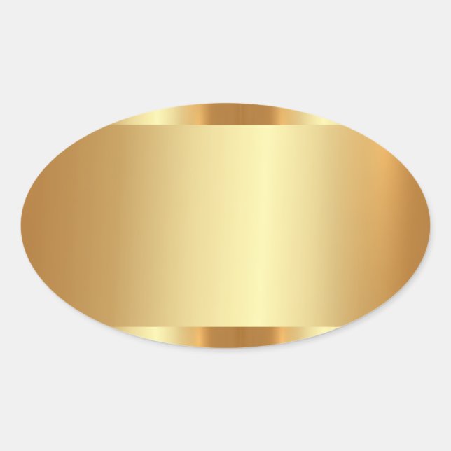 Benutzerdefiniertes Logo Gold Blank Vorlage Glamou Ovaler Aufkleber (Vorderseite)