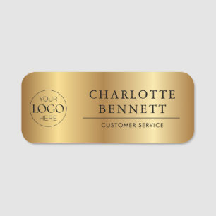 Benutzerdefiniertes Logo Gold Druck Büro Mitarbeit Namensschild