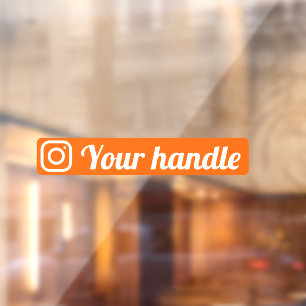 Benutzerdefiniertes Logo-Handle orange Fensteraufkleber
