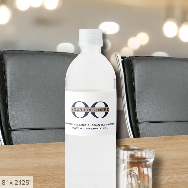 Benutzerdefiniertes Logo hinzufügen Slogtext Wasserflaschenetikett (Von Creator hochgeladen)