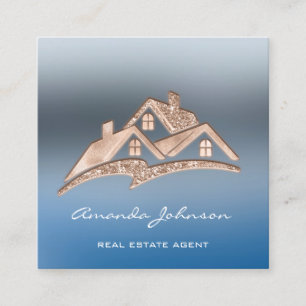 Benutzerdefiniertes Logo House Real Anwesen Agent Quadratische Visitenkarte