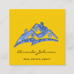 Benutzerdefiniertes Logo House Real Anwesen Agent Quadratische Visitenkarte