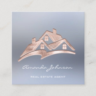 Benutzerdefiniertes Logo House Real Anwesen Agent  Quadratische Visitenkarte