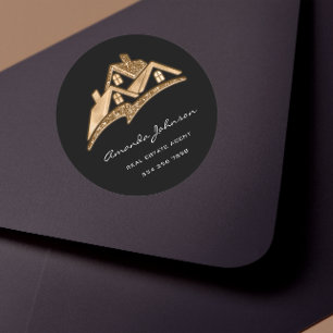 Benutzerdefiniertes Logo House Real Anwesen Agent Runder Aufkleber