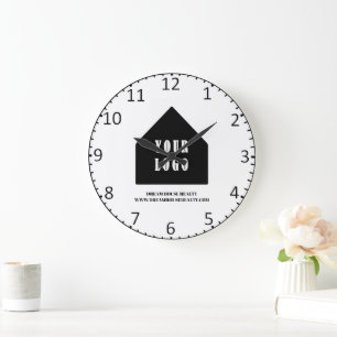 Benutzerdefiniertes Logo Immobilienmakler Realtor  Große Wanduhr