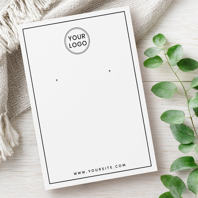 Benutzerdefiniertes Logo in schwarzer Ränder Ohrka (Custom logo thin black border earring display card)