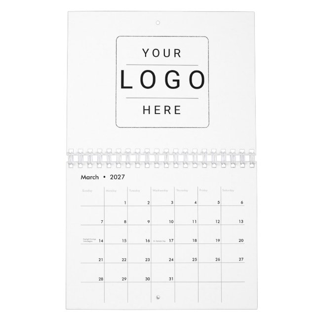 Benutzerdefiniertes Logo Kalender (Mär 2027)