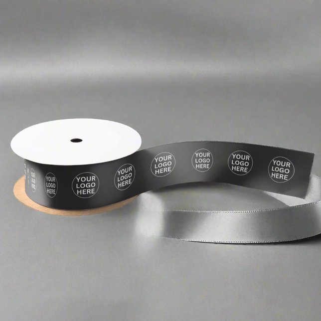 Benutzerdefiniertes Logo l Werbefirmengrau Satinband (Von Creator hochgeladen)