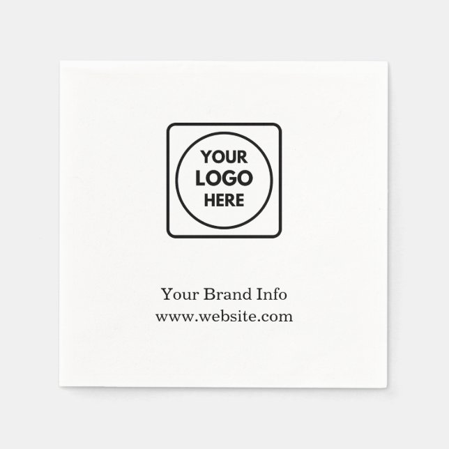 Benutzerdefiniertes Logo | Minimal modernes Brandi Serviette (Vorderseite)