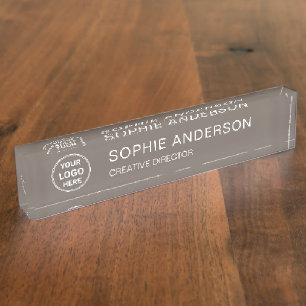 Benutzerdefiniertes Logo Minimalistisches Geschäft Namensplakette