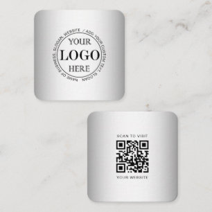 Benutzerdefiniertes Logo mit verschwommenem grauem Quadratische Visitenkarte