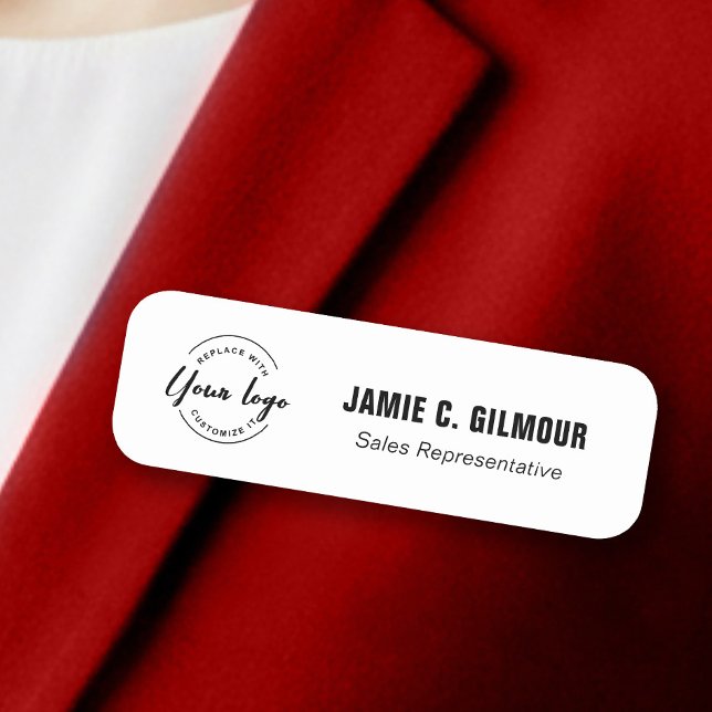 Benutzerdefiniertes Logo Mitarbeiter Magnet oder S Namensschild (Business logo, name, title simple custom name tag.)