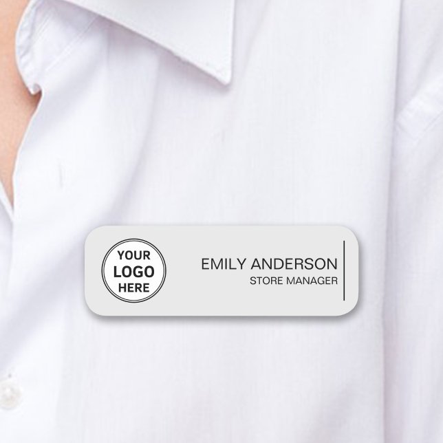 Benutzerdefiniertes Logo Mitarbeiter Magnetic Safe Namensschild (Custom Logo Employee Magnetic Safety Pin Gray Name Tag)