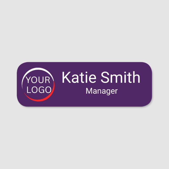 Benutzerdefiniertes Logo Mitarbeiter Personalisier Namensschild (Vorderseite)