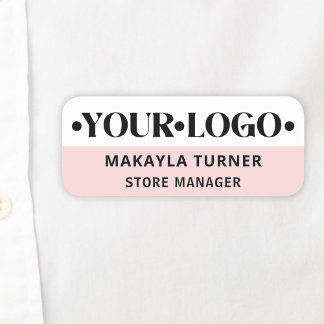 Benutzerdefiniertes Logo Mitarbeiter Pink Namensschild