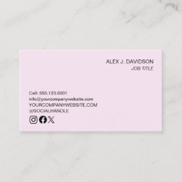 Benutzerdefiniertes Logo, modern beruflich rosa, m Visitenkarte