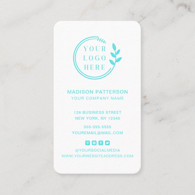 Benutzerdefiniertes Logo Modern Minimalistische So Visitenkarte (Vorderseite)