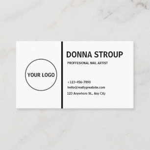 Benutzerdefiniertes Logo Modern Schwarz-weiß Visitenkarte