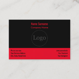 Benutzerdefiniertes Logo, modern und Red Business Visitenkarte