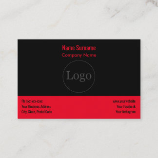 Benutzerdefiniertes Logo, modern und Red Business Visitenkarte