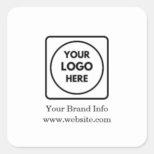 Benutzerdefiniertes Logo   Moderne minimalistische Quadratischer Aufkleber