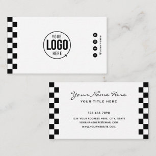 Benutzerdefiniertes Logo Modernes Karo Professione Visitenkarte