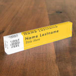 Benutzerdefiniertes Logo Modernes, leicht gelbes, Namensplakette