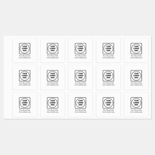 Benutzerdefiniertes Logo | Modernes Minimalistisch Etiketten (Blatt)