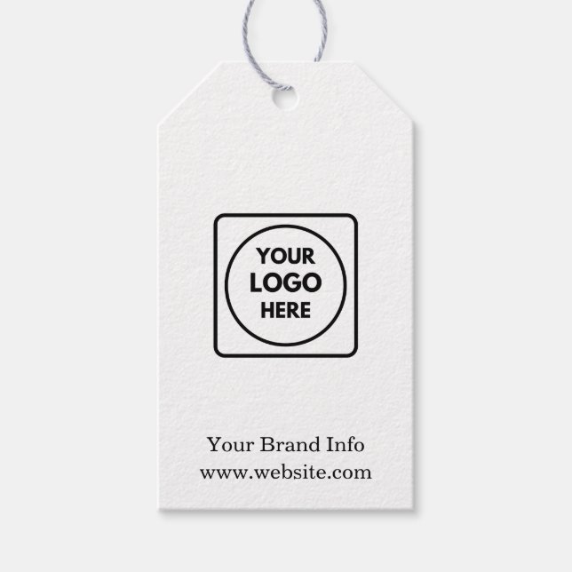 Benutzerdefiniertes Logo | Modernes Minimalistisch Geschenkanhänger (Vorderseite)