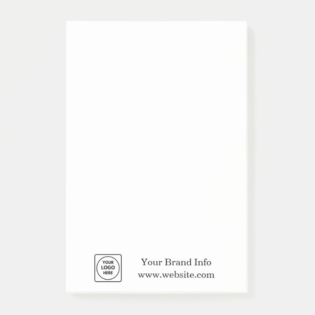 Benutzerdefiniertes Logo | Modernes Minimalistisch Post-it Klebezettel (Vorderseite)