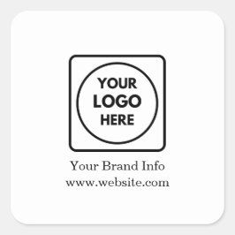 Benutzerdefiniertes Logo | Modernes Minimalistisch Quadratischer Aufkleber