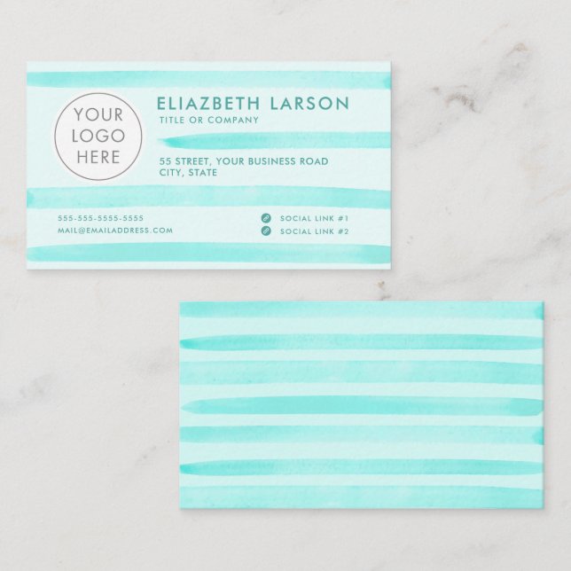 Benutzerdefiniertes Logo Modernes Minimalistisches Visitenkarte (Vorne/Hinten)