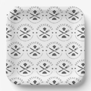  Benutzerdefiniertes Logo-Muster Food Trucks Straß Pappteller