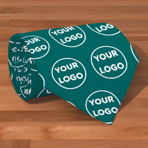 Benutzerdefiniertes Logo-Muster für Aquamarine Ges Krawatte