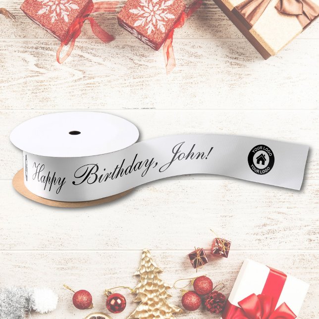 Benutzerdefiniertes Logo-Muster und Text Satinband (Von Creator hochgeladen)