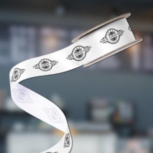 Benutzerdefiniertes Logo-Muster Werbe- 1,5" Weiß Satinband