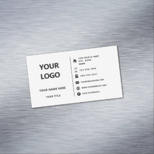 Benutzerdefiniertes Logo Name Adress Info Business Magnetische Visitenkarte