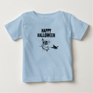 Benutzerdefiniertes Logo Name, Fliegende Hexe un Baby T-shirt