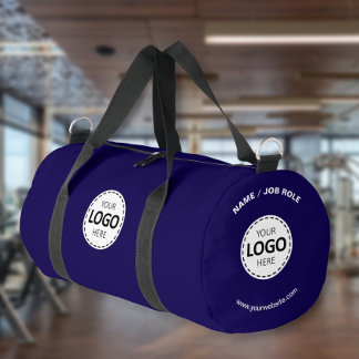 Benutzerdefiniertes Logo/ Name/ Website Blaues Fit Duffle Bag