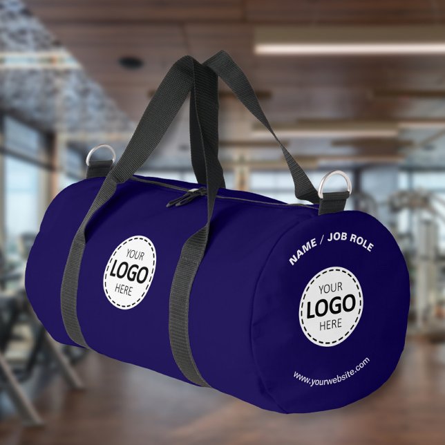Benutzerdefiniertes Logo/ Name/ Website Blaues Fit Duffle Bag (Von Creator hochgeladen)