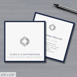 Benutzerdefiniertes Logo Navy Blue Border Quadratische Visitenkarte