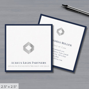 Benutzerdefiniertes Logo Navy Blue Border Quadratische Visitenkarte