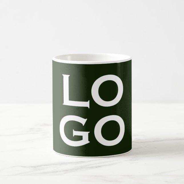 Benutzerdefiniertes Logo oder Bild auf Waldgrün Kaffeetasse (Mittel)